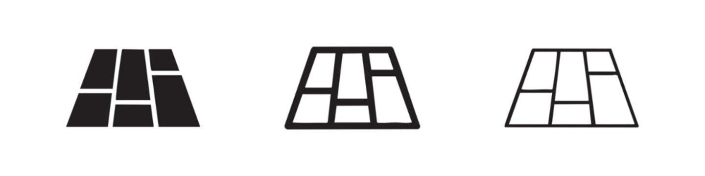 Perspective Floor Tiling Grid Pattern Icon Set