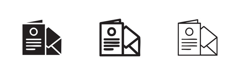 Invitation card and envelope icon set. Event announcement and mail symbol, useful for celebrations, greetings, or correspondence. © liubomir118809