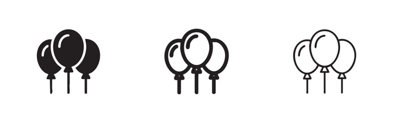 Party balloons icon set. Celebration, birthday, and festive decoration symbol, ideal for events, joy, or holiday themes. © liubomir118809
