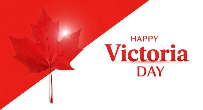 Canadian Victoria Day greeting with maple leaf