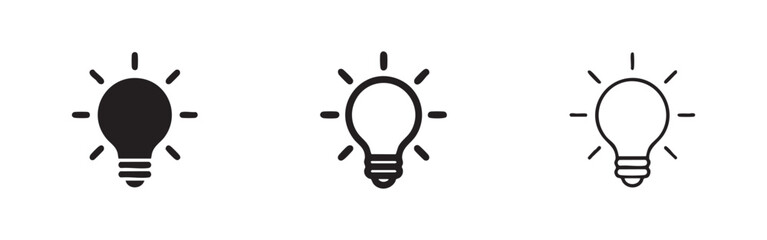 Lightbulb idea icon set. Innovation, creativity, and solution concept. © liubomir118809