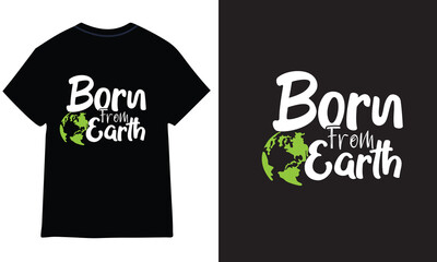 Fototapeta premium unique earth typography t shirt design 