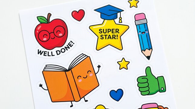 Cute Teacher and Student Reward Stickers for School
