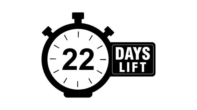 25 Days Left Countdown Animation on White background Timer Effect HD. 25 day to go reminder. 25 seconds countdown timer on a transparent background.