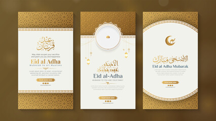 Plakat Eid al Adha Arabic Islamic style realistic social media stories template collection