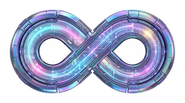 Holographic infinity loop diagram frame for business process and cycle