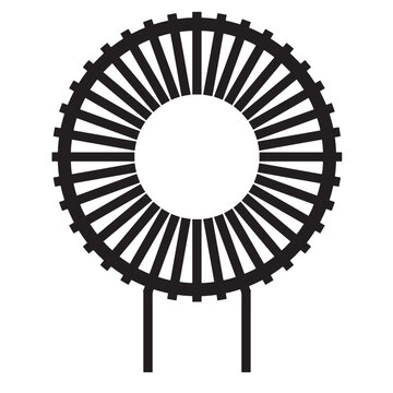 toroidal inductor coil electronic component icon vector