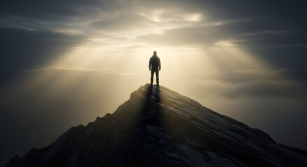 Fototapeta premium Minimal Standing at Peak Alone