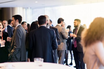 Obraz premium Corporate networking reception with business professionals