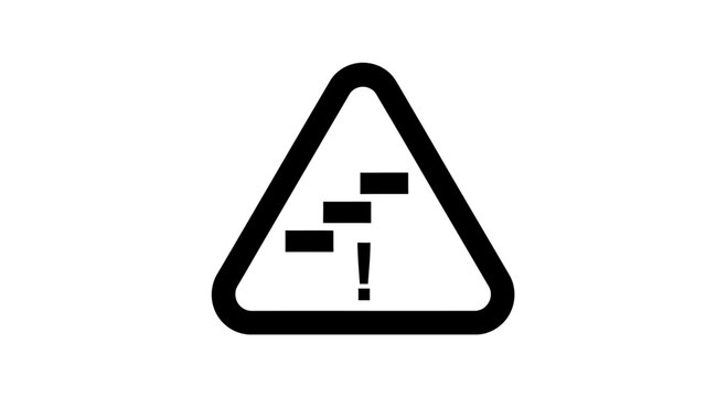 Uneven Steps Hazard Warning Sign Icon