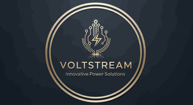 Voltstream innovative power solutions logo design.