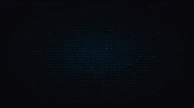 4K Cyber Attack Matrix - Animated Hexadecimal Data Breach Red Alert