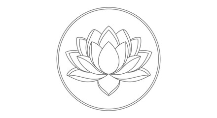 Fototapeta premium A line drawing of a lotus flower.