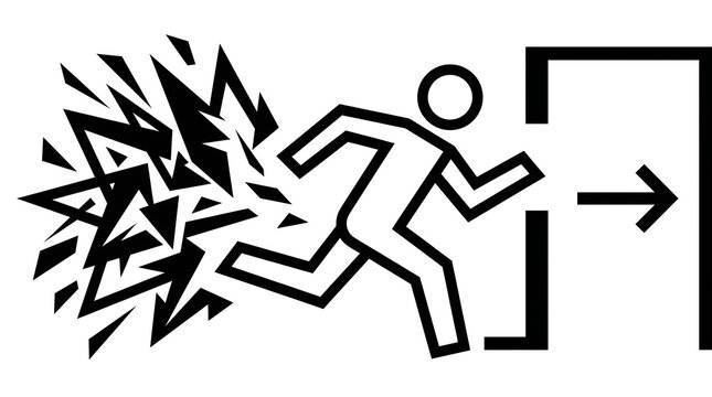 Escape route explosion icon
