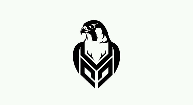 Abstract falcon logo design on white