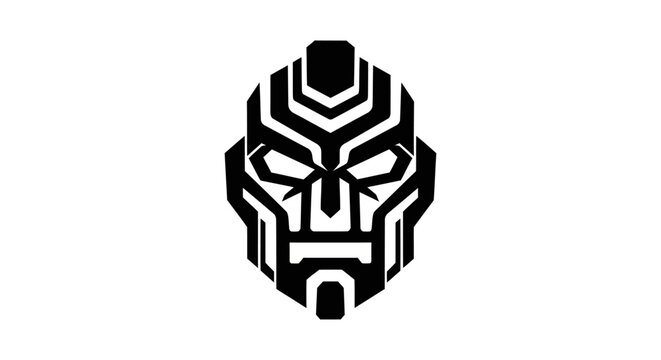 Abstract geometric mask design on white