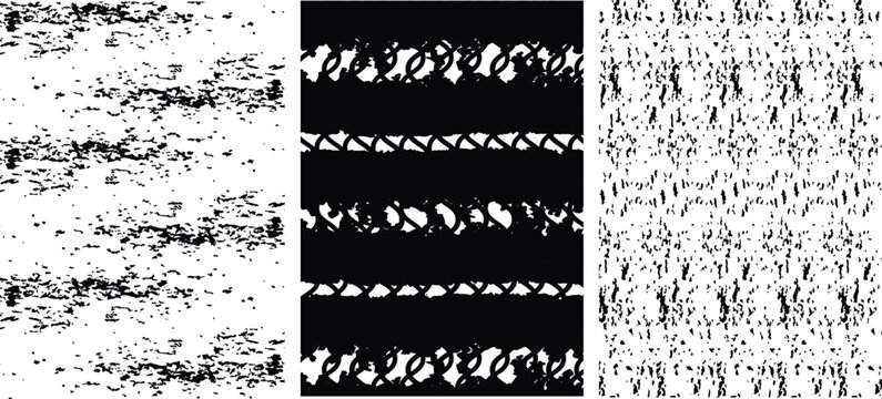 Black industrial grunge background set with distressed mesh and chainlink patterns
