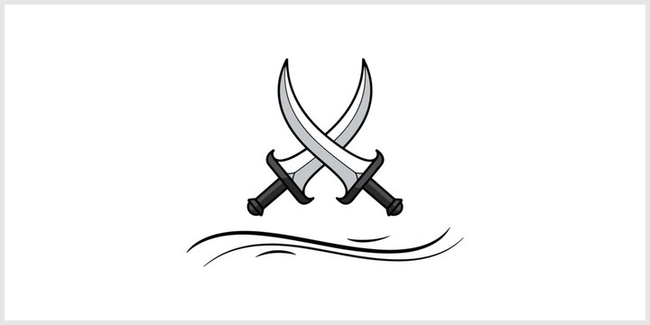 Crossed Scimitars and Waves
