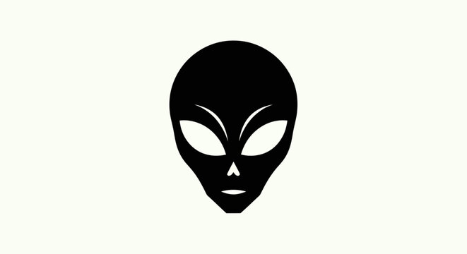 Alien head silhouette on white