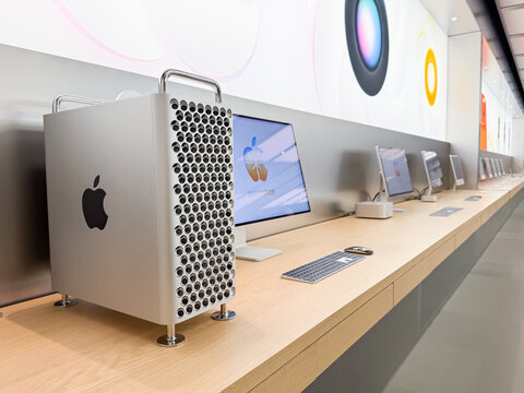 Shanghai, China - November 28, 2025: Apple Mac Pro on Display at Apple Store Shanghai