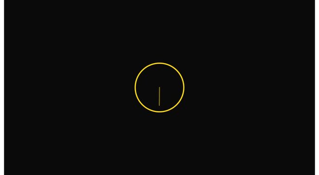 Minimalist yellow loading spinner animation on animation black background