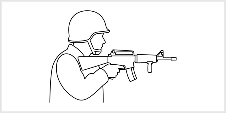 Soldier Aiming Rifle