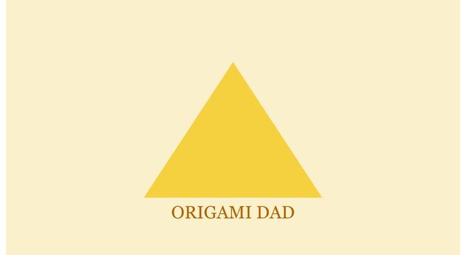 Origami dad minimalist yellow triangle motion animation background
