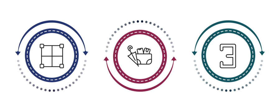outline signs icons set - borders, lost items, there exists. editable vector for web and mobile ui