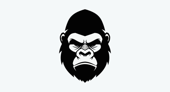 Bold gorilla face logo silhouette