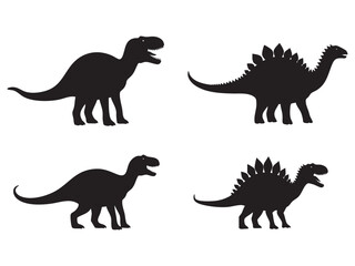 Dinoussaur silhouette set illustration vector © gazel