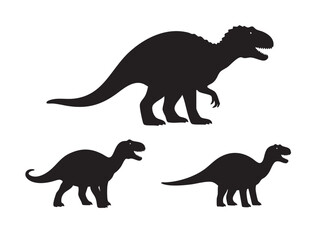 Dinoussaur silhouette set illustration vector © gazel