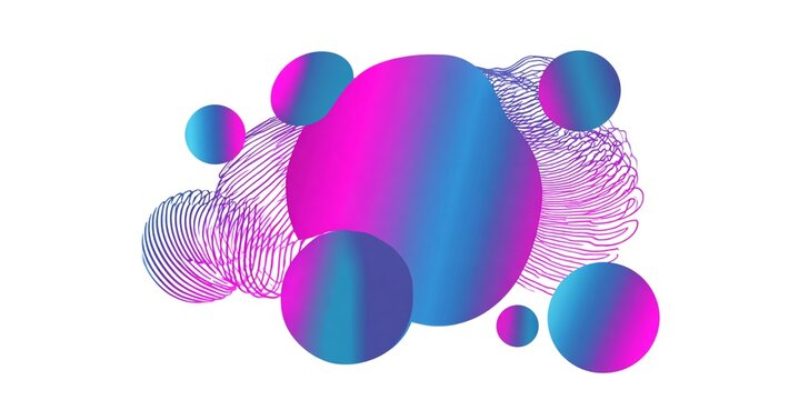 Abstract gradient spheres composition for tech startup landing page and digital presentation background.