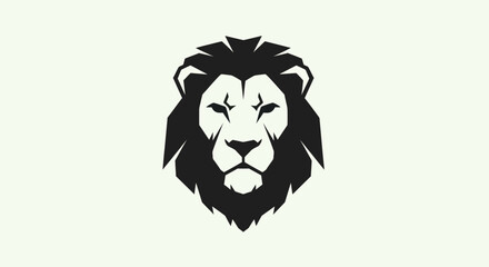Lion head silhouette on white © Imam