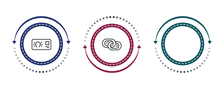 outline other icons set - seventeen, idea business card, interlock. editable vector for web and mobile ui