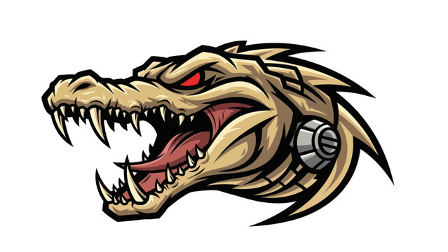 Stylized alligator head illustration