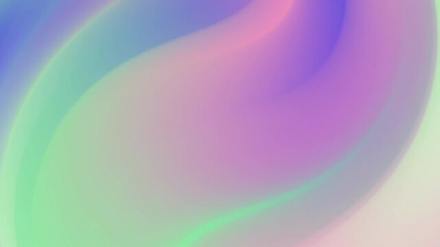 A smooth abstract background featuring flowing waves of blended pastel colors including mint green soft lavender and peach