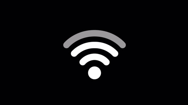 No WiFi Signal Connection Network Error Icon Animation Alpha Background 4K Video