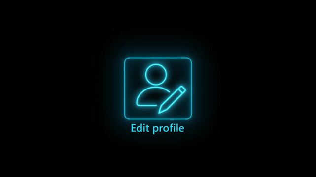 Futuristic profile edit concept with glowing digital pencil icon on touch interface, perfect for tech, security, identity, UI design themes. 4k motion video on transparent background.