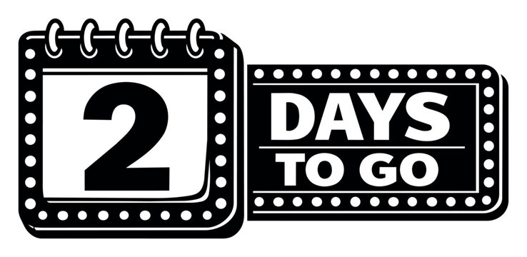 Calendar icon displaying number 2 with a days to go banner, indicating remaining time for a deadline or event