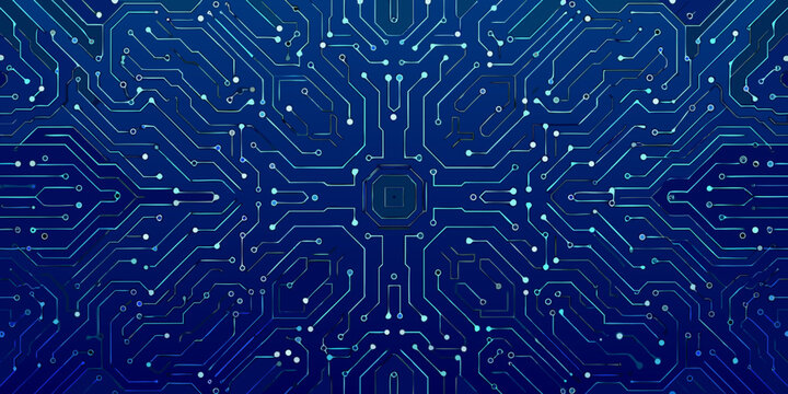 abstract blue circuit board pattern with symmetrical lines and connections digital background high quality professional