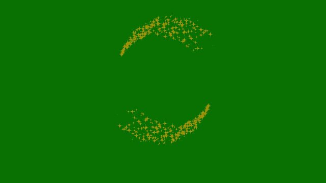 Gold glitter magic shimmer, glowing golden light sparkle, shining sparkle burst light motion, blinking cartoon star shimmer loop on green screen. 4K