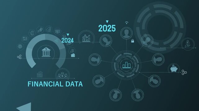 Financial Data Visualization Motion Graphics with AI Agents Smart Investment Analytics and Futuristic Business Dashboard Interface