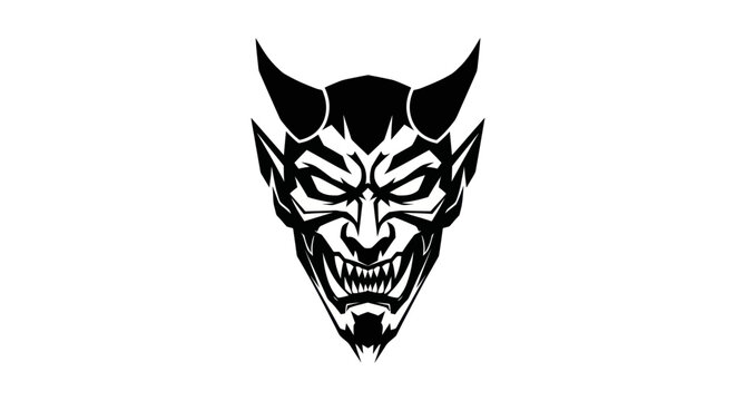 Black devil face illustration