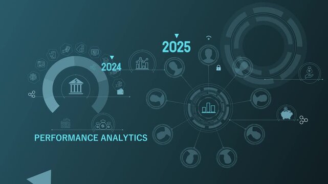Performance Analytics Motion Graphics with AI Agents Corporate Financial Dashboard and Futuristic Business Intelligence