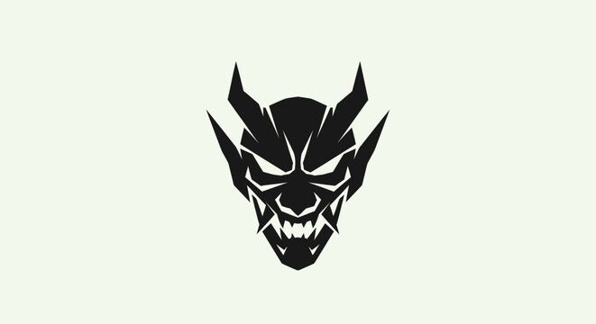 Black devil face silhouette illustration