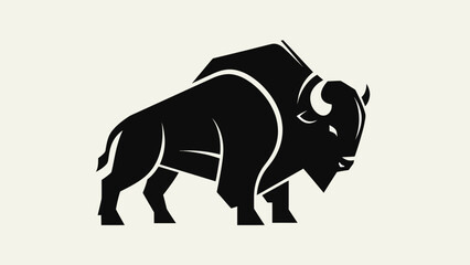 Stylized black bison silhouette graphic © Insto