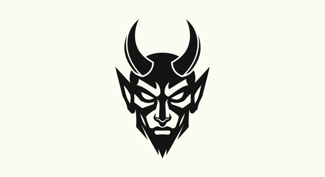Black devil head illustration