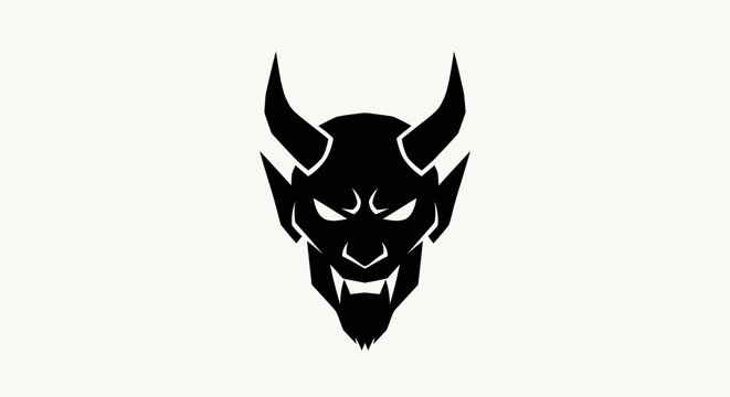 Black devil silhouette on white background
