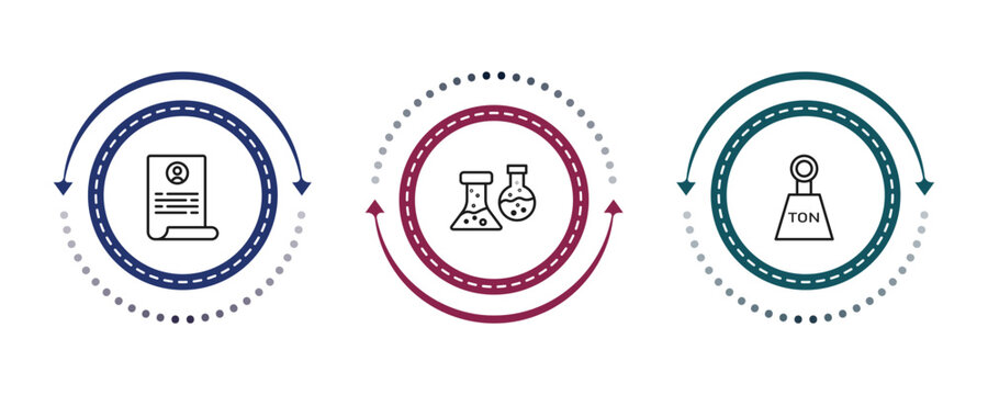 outline education icons set - application form, florence flask, . editable vector for web and mobile ui
