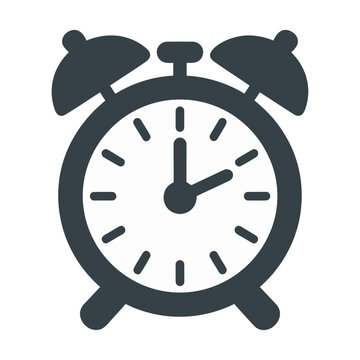 Retro alarm clock ringing with cat ears flat design vector